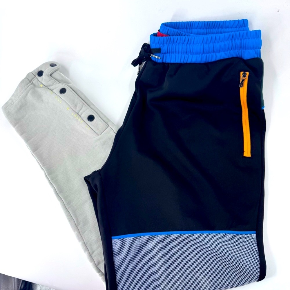 VIE RICHE Black and Blue‎ Joggers with Elastic Waistband and Color Blocking - Picture 4 of 11